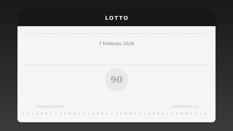 Estrazioni Lotto di sabato 7 febbraio 2026: tutti i numeri sulle 11 ruote