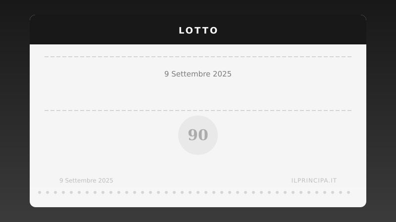 Lotto, estrazione del 09/09/2025: i numeri vincenti ruota per ruota
