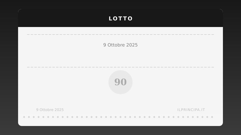 Lotto 9 ottobre 2025: ecco i numeri scelti dalla macchina su tutte le ruote