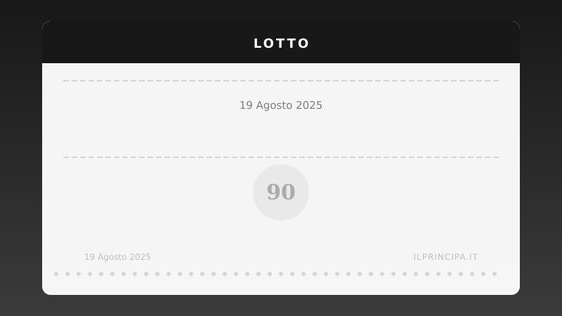 Risultati Lotto 19 agosto 2025: la tabella completa